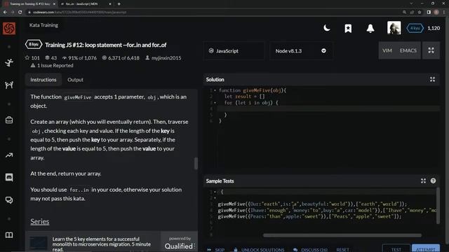 Codewars 8 kyu Training JS #12: Loop Statement --For..in and For..of Javascript смотреть онлайн