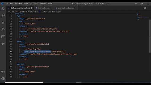 Promtail Loki Grafana Using Docker Compose | Grafana Loki Demo