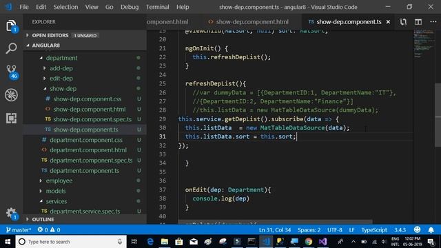 Angular 8 #11; Sorting in Angular Material Table смотреть онлайн