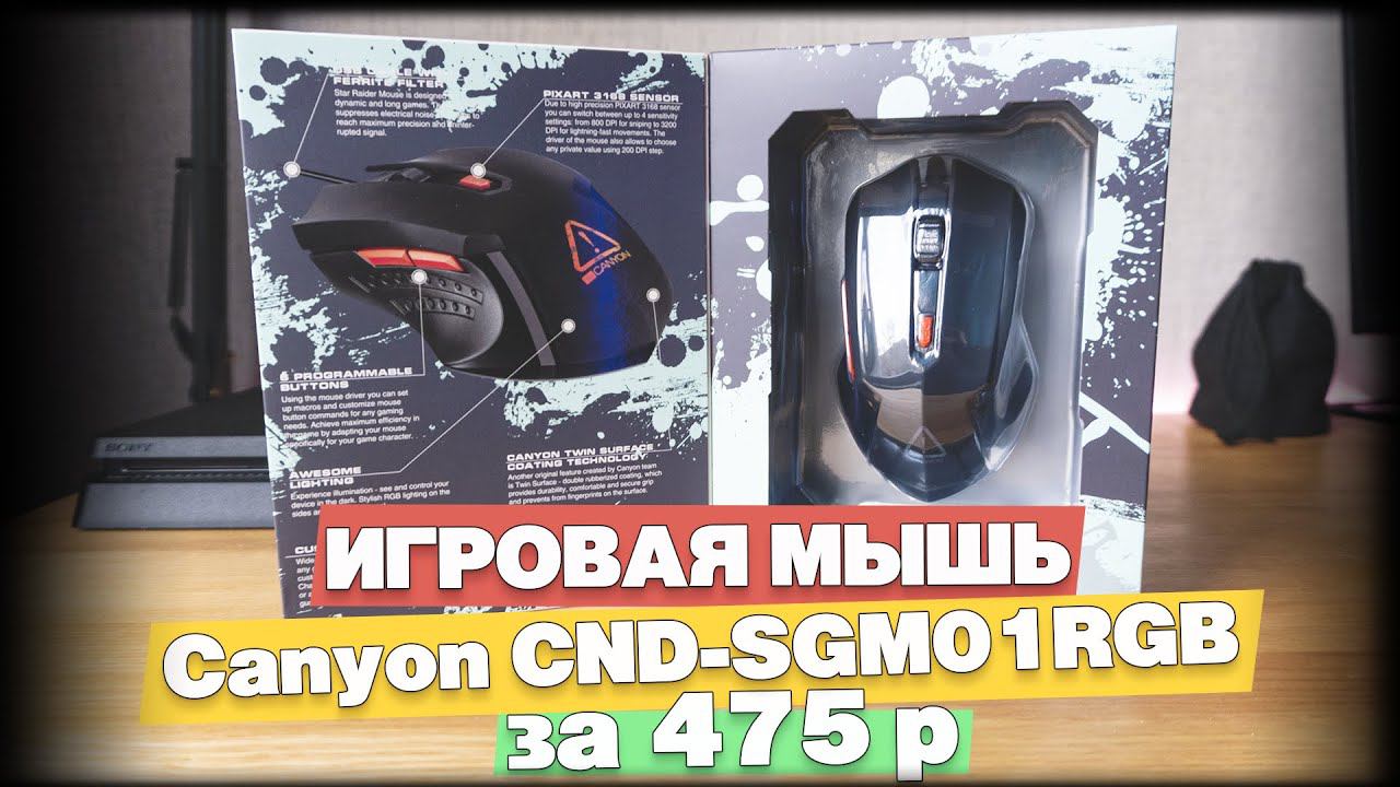 Мышь игровая Canyon CND-SGM01RGB на сенсоре Pixart 3168. Лучшая бюджетная игровая мышь за 475 руб?