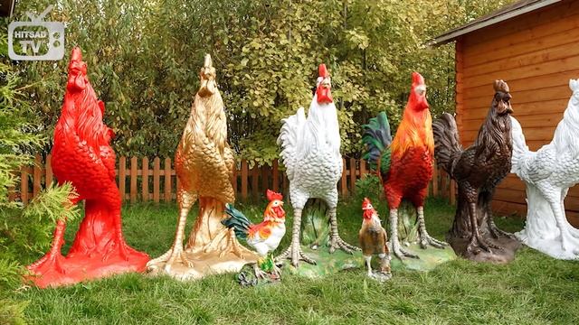 Петух садовая фигура - отличный подарок ? Год петуха 2017 ? производство садовых фигур смотреть онлайн