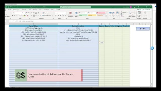 Zip Code Distance Add in Excel смотреть онлайн