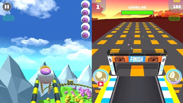 Sky Rolling Ball 3D Vs Racing Ball Master 3D - Android IOS Gameplay Walkthrough - Mobile Games - 28