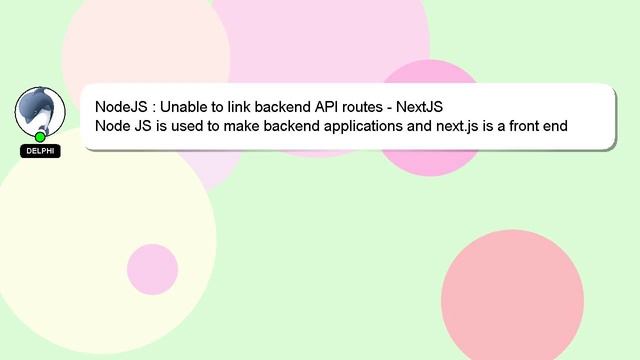 NodeJS : Unable to link backend API routes - NextJS смотреть онлайн