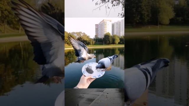 Кормлю голубей нарисованными семечками #рисование #природа #осень #урокирисования смотреть онлайн