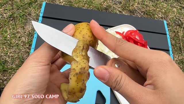 BEAUTY GIRL SOLO CAMPING on green GRASS HILL, RELAXING in good TENT[ ASMR Sound Natural, Cooking] смотреть онлайн