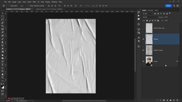 Glued Poster Photo Effect - Photoshop Tutorial