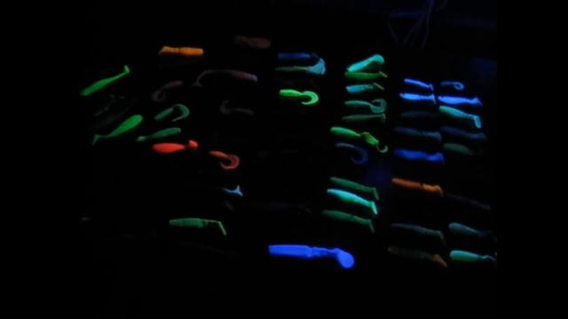 Силиконовые приманки в ультрафиолетовом свечении.Soft Baits Ultraviolet Glow