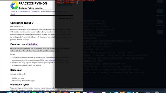 Practice Python ? - Character Input смотреть онлайн