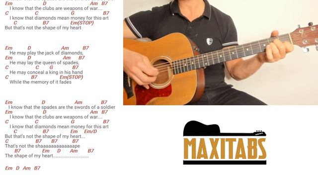 Tuto guitare Sting - Shape of my heart Arpège n°3 (Accords et Paroles) смотреть онлайн