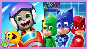 Говорящий Том Гонки на Самолетах vs Герои в Масках.Игры с Супергероями и Погоня за Боссом-Енотом