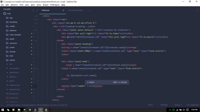 Update and Delete: SPA Basics with Vue 2 and Laravel 5.4 смотреть онлайн