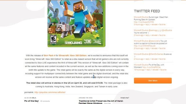 Minecraft Xbox 360 - Minecraft Xbox 360 being Released on a physical disc! Release date 30th April смотреть онлайн