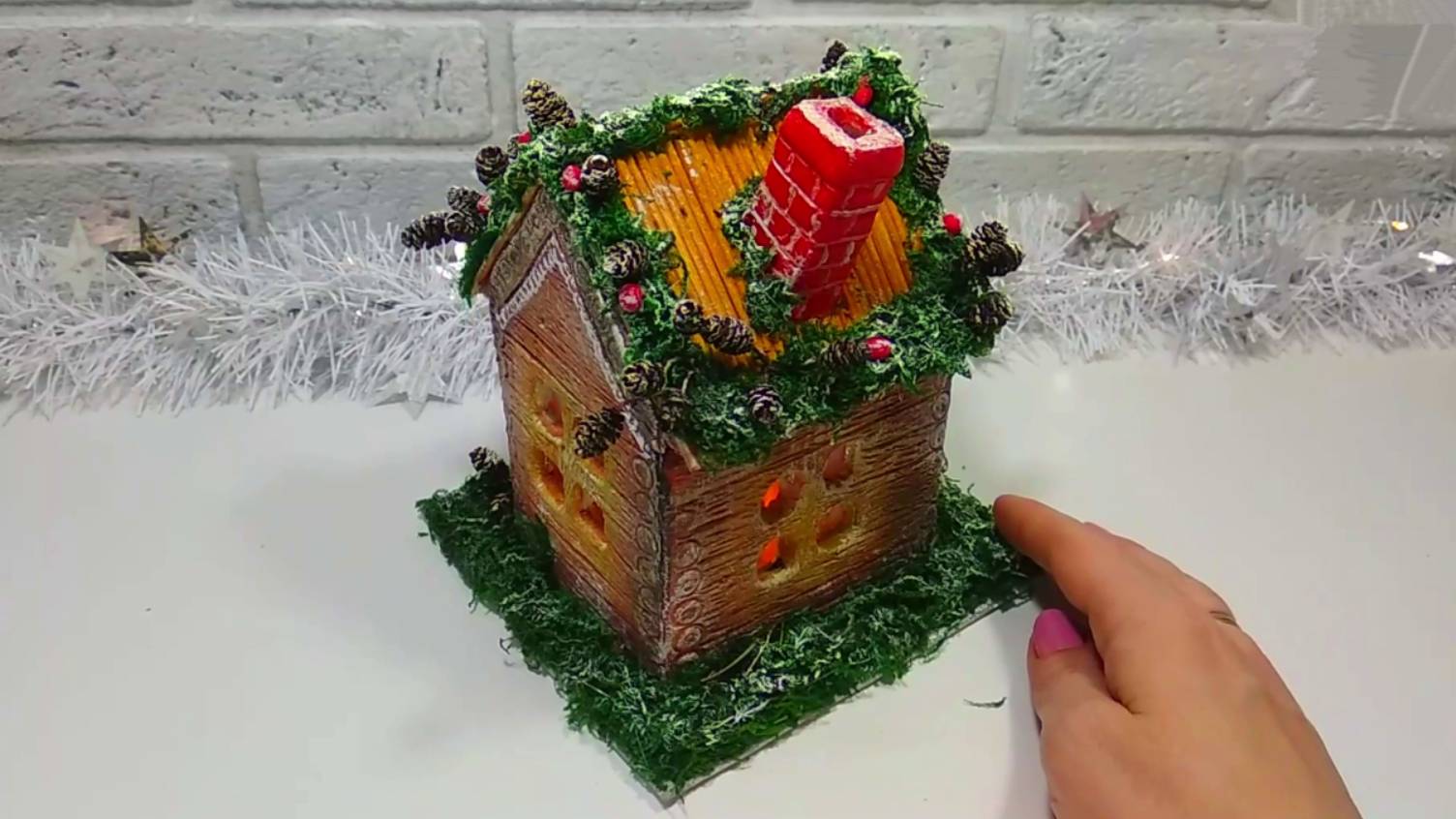 Зимняя избушка. Новогодние поделки. DIY. смотреть онлайн