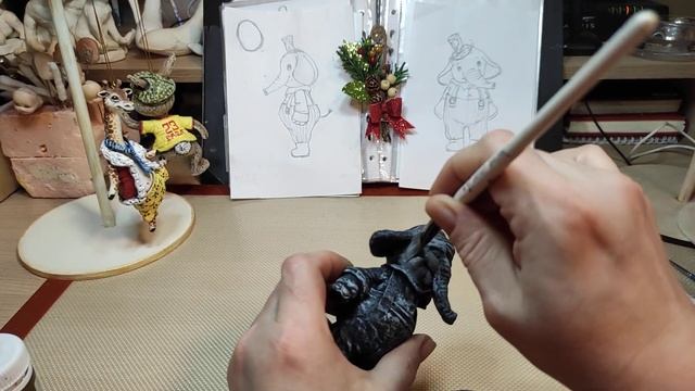 ?Ватная игрушка. СЛОНИК. из серии (слонов много не бывает). Урок 16. Грунтовка и тонирование. смотреть онлайн