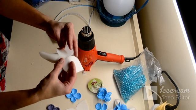 Гортензия ночник в корзине, микс макси и мини цветочков...Работа из изолона и фоамирана.. смотреть онлайн