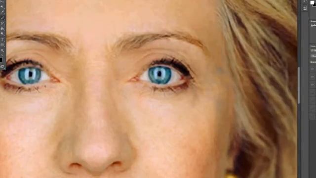 Фотошоп. Ретушь, коррекция кожи. Хилари Клинтон. смотреть онлайн