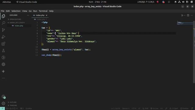 PHP Function - array_key_exists(). смотреть онлайн