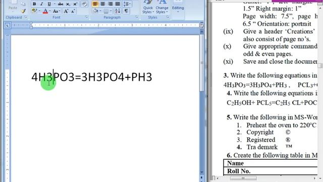 MS Word Assignment No 003 (Superscript and Subscript) смотреть онлайн