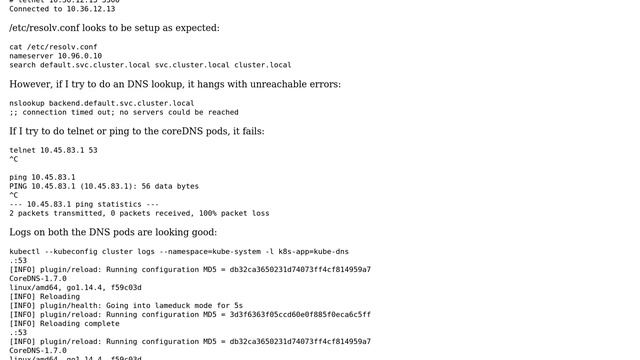 DevOps & SysAdmins: Kubernetes: kube-dns servers are not reachable (other pods are reachable) смотреть онлайн