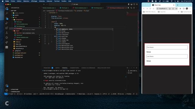 React : Partie 2 : Sass et modules смотреть онлайн