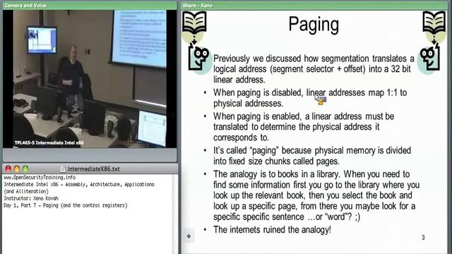 OpenSecurityTraining: Intermediate Intel x86 (day 1, part 5) смотреть онлайн