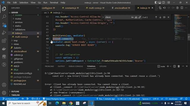 Error: Client has already been connected. You cannot reuse a client. postgresql fixed with example смотреть онлайн
