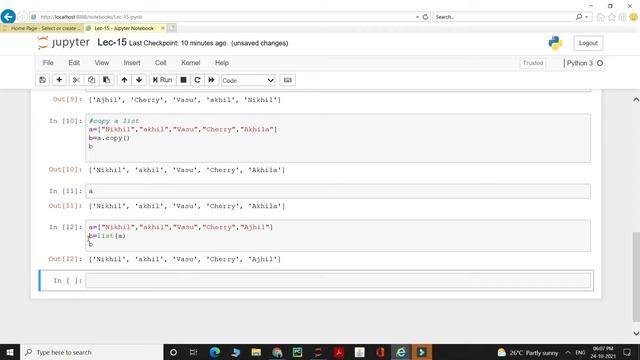 Python in Telugu|Lec-15|Sorting,Copying,Joining of lists and their implementation|LectureswithAkhil смотреть онлайн