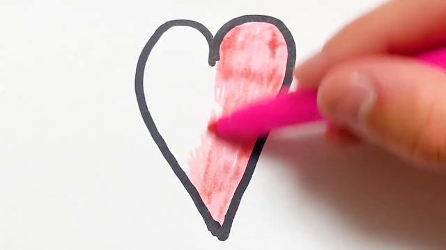 Как нарисовать Сердечко - Раскраска Сердце для детей - Рисунки Раскраски смотреть онлайн