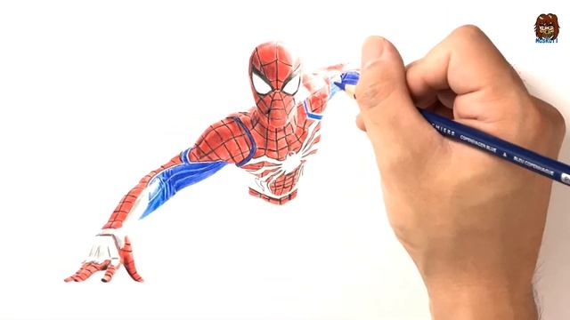 3D Colored pencil drawing of Spiderman/色鉛筆でスパイダーマンのトリックアート(？)を描いてみた（絵） смотреть онлайн