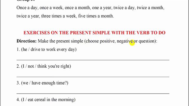 Summary of Present Simple of Verb To Do смотреть онлайн