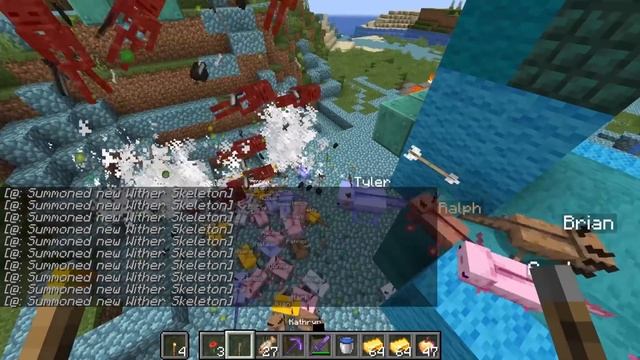 Minecraft But 100 Axolotls Beat The Game For You