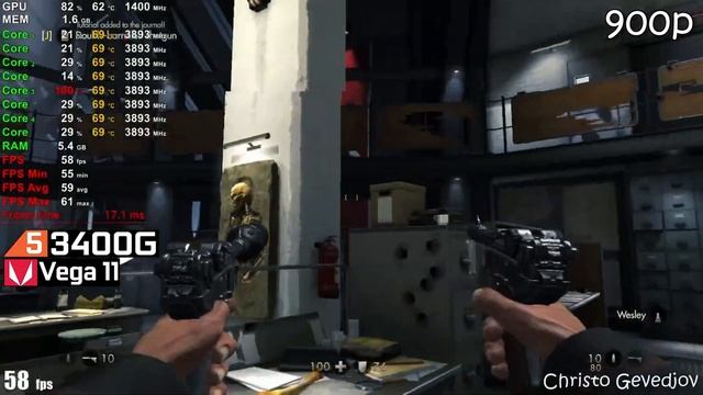 Wolfenstein Series - Ryzen 3 3200G Vega 8 - Ryzen 5 3400G Vega 11 - Athlon 3000G Vega 3 смотреть онлайн