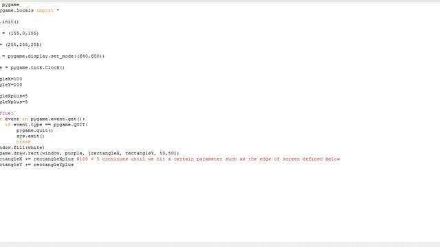 Pygame tutorial-9-Bouncing rectangle смотреть онлайн