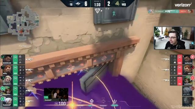 Shroud reacts to Dubstep's unexpected JETT aggression || TS vs VKS смотреть онлайн