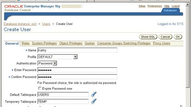 03 06 Creating a New Database User Account Pt 1 смотреть онлайн