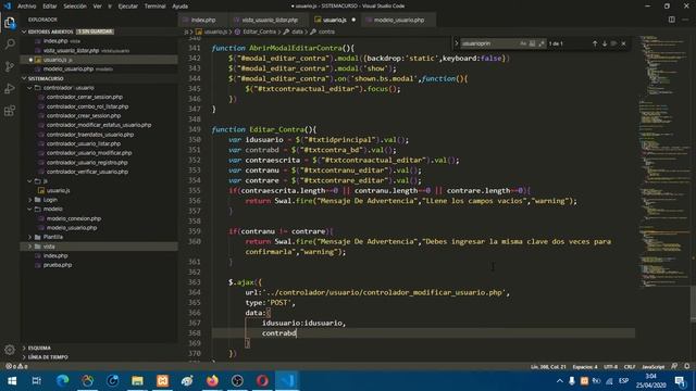 13.CREANDO UN SISTEMA DESDE 0 CON PHP, JAVASCRIPT Y AJAX - ACTUALIZANDO CONTRASEÑA DEL USUARIO смотреть онлайн