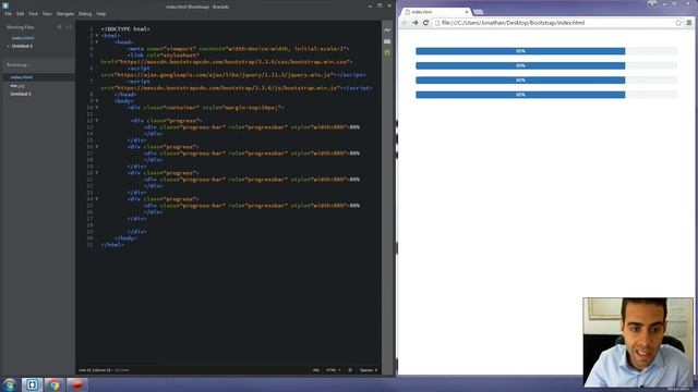 Bases de Bootstrap | Partie 11 - Progress Bars (Barres de progression) смотреть онлайн