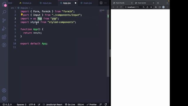 Criando Formulário React com Formik e Yup смотреть онлайн