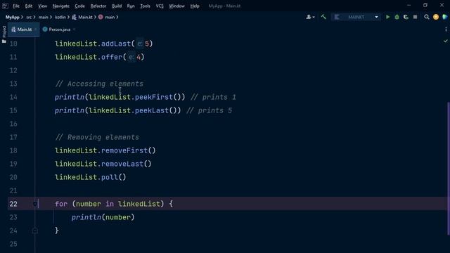 LinkedList in Kotlin | Data structures смотреть онлайн