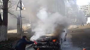 Эксклюзив, Волгоград,Спартановка,горит машина