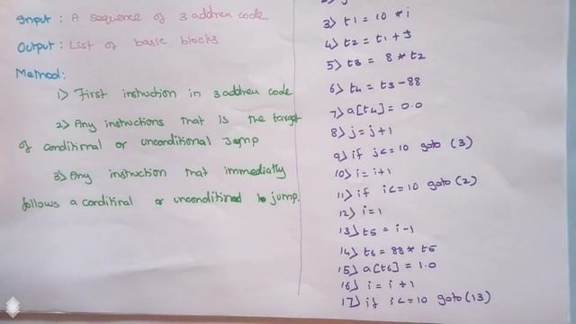 Compiler Design Lec - 56 -Basic blocks and Flow graphs in Compiler design by Deeba Kannan смотреть онлайн