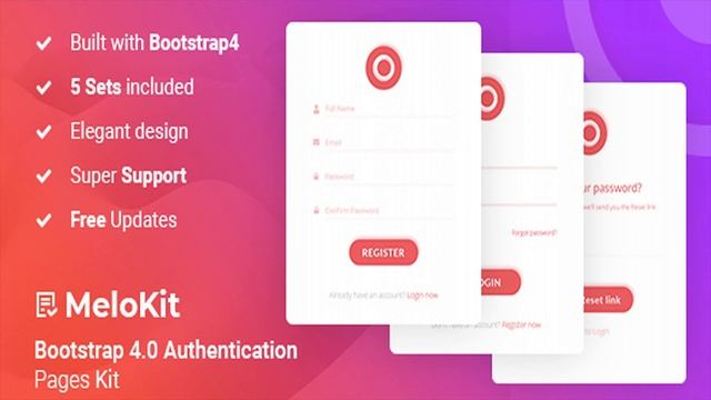 MeloKit - Bootstrap4 Authentication Pages Kit | Codecanyon Scripts and Snippets смотреть онлайн