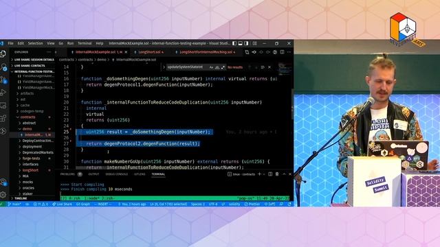 Solidity Summit 2022 - 05 Mocking of Internal Functions in Solidity Unit Tests - Jason Smythe смотреть онлайн