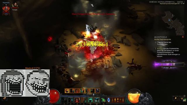 Diablo 3 - Barb Greater Rift 63 Solo Try смотреть онлайн