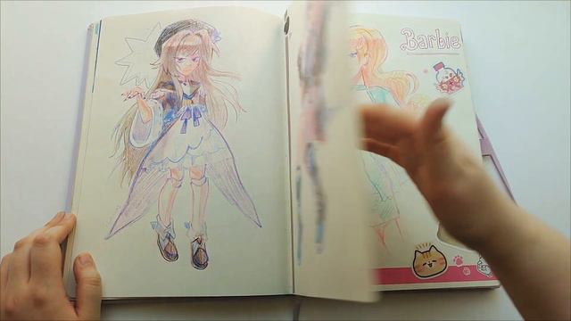 Обзор на огромный скетчбук!! ✨1 часть | геншин, хср, вокалоиды смотреть онлайн