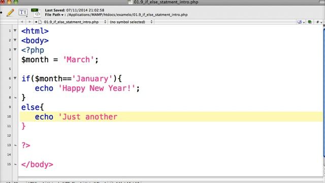 PHP if else statement 01.9 смотреть онлайн