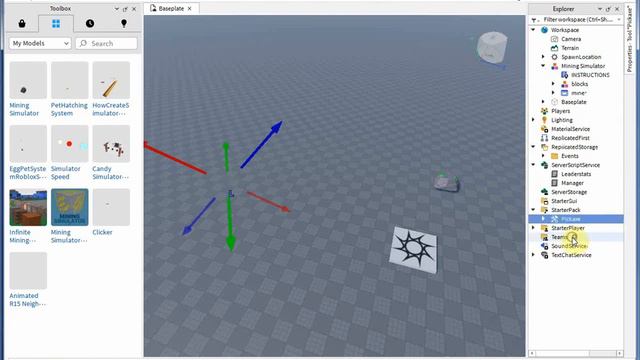 Как сделать mining simulator в ROBLOX STUDIO смотреть онлайн