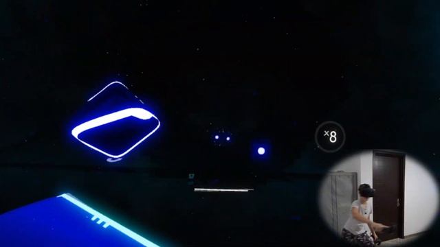 Режу кубики под музыку Blue. Beat Saber (HTC Vive)