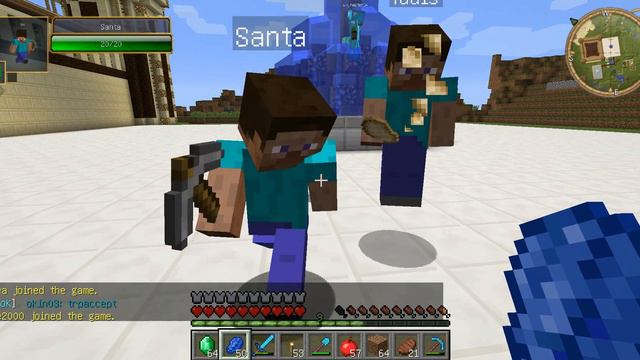 minecraft - Наш дом и раздача на спавне, на сервере Minecraft Miners смотреть онлайн